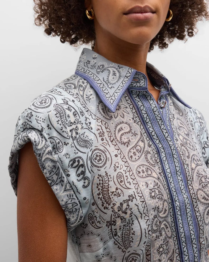 Zimmermann Gathered Shirt And Midi Skirt Set photo 2