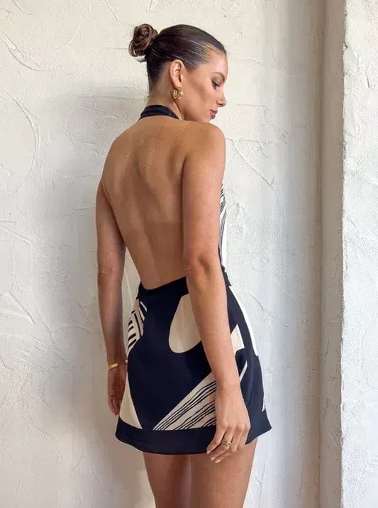 Sir the Label Realisme Wrap Halter Mini Dress Papier Print Size 8 AU photo 4