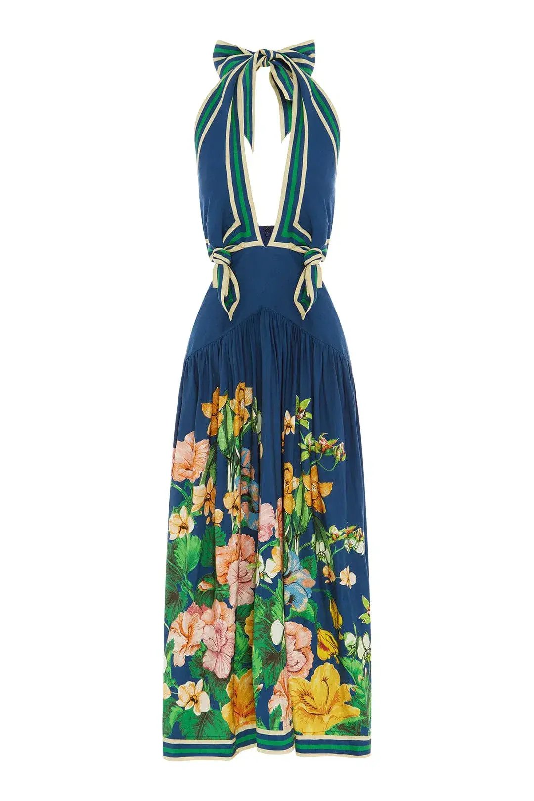 Alemais - Lyla Halter Midi Dress Blue - Size 10 photo 6