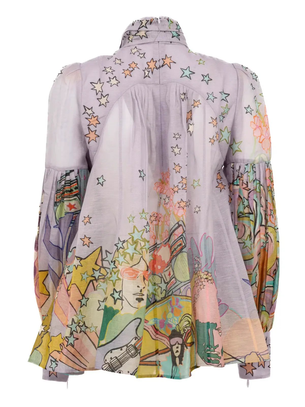 Zimmermann Concert Necktie Blouse Print Size 1/Au 10 photo 3
