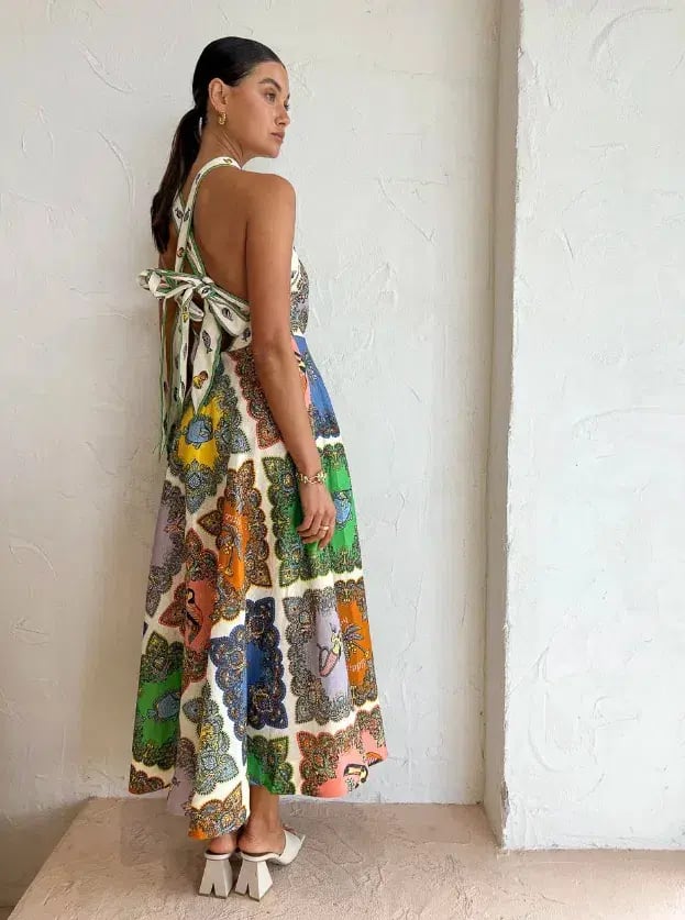 Alemais Trippy Troppo Halter Midi Dress Multi Size 12 photo 2