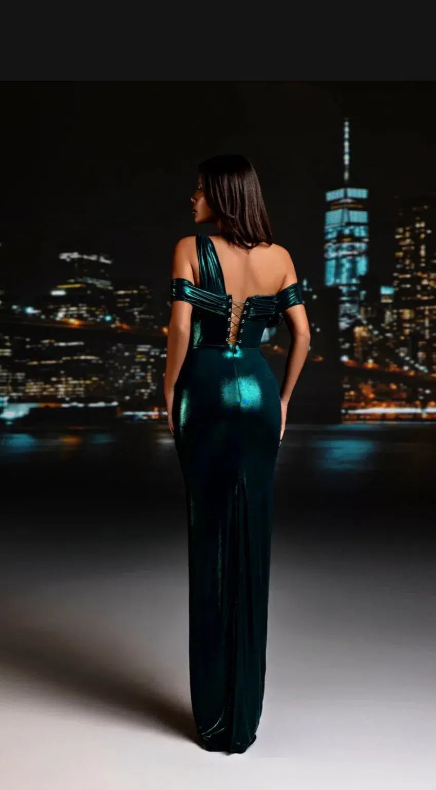 Diba Celina Delora Long Dress Green Size 8 photo 3