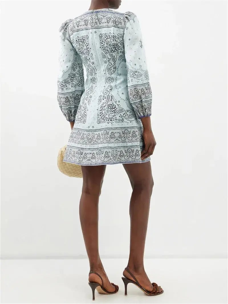 Zimmermann Matchmaker Keyhole Mini Dress Print Size 2 / AU 12 photo 2