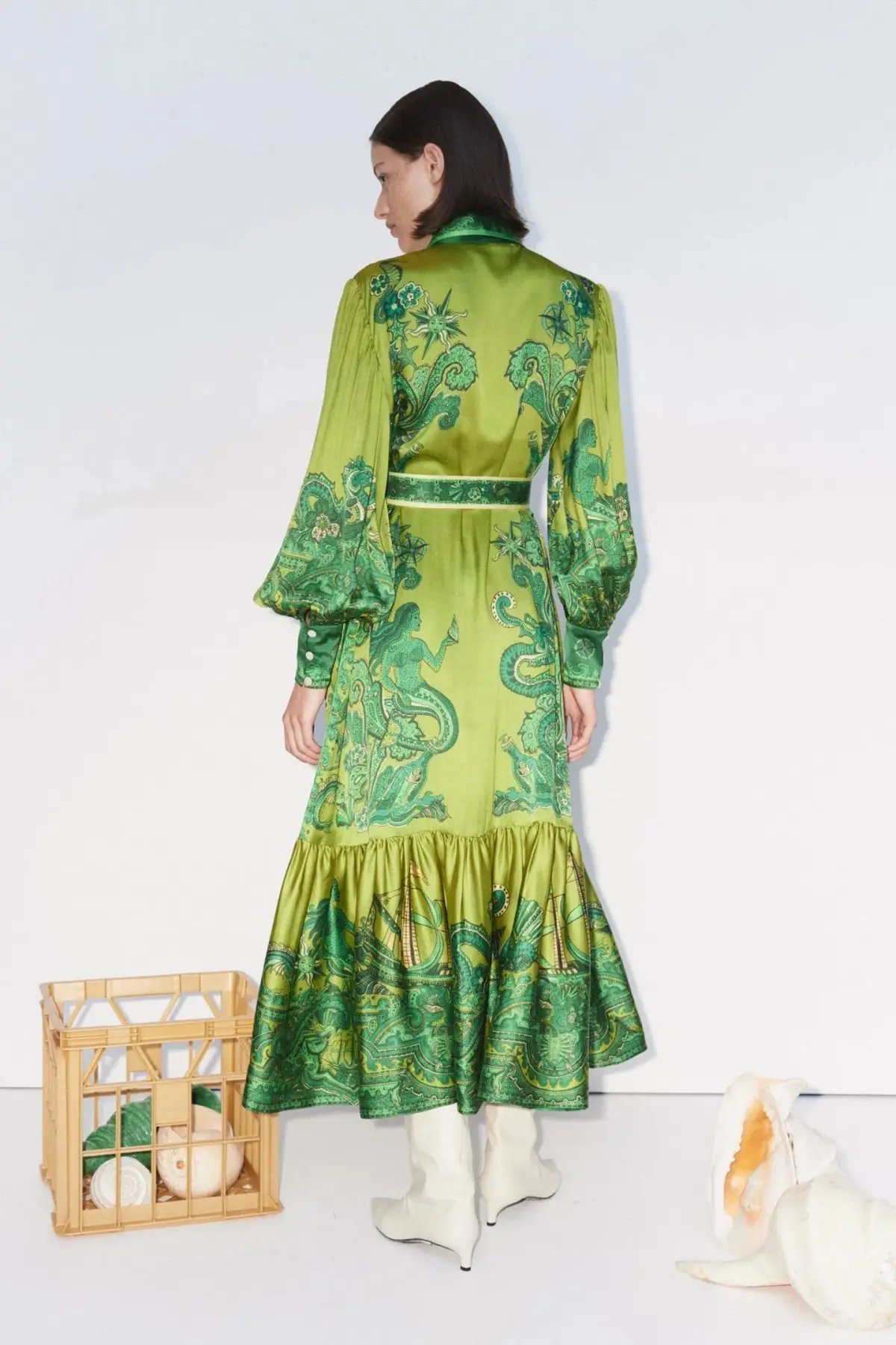 Alemais Solaris Shirtdress Green Size 10 photo 3