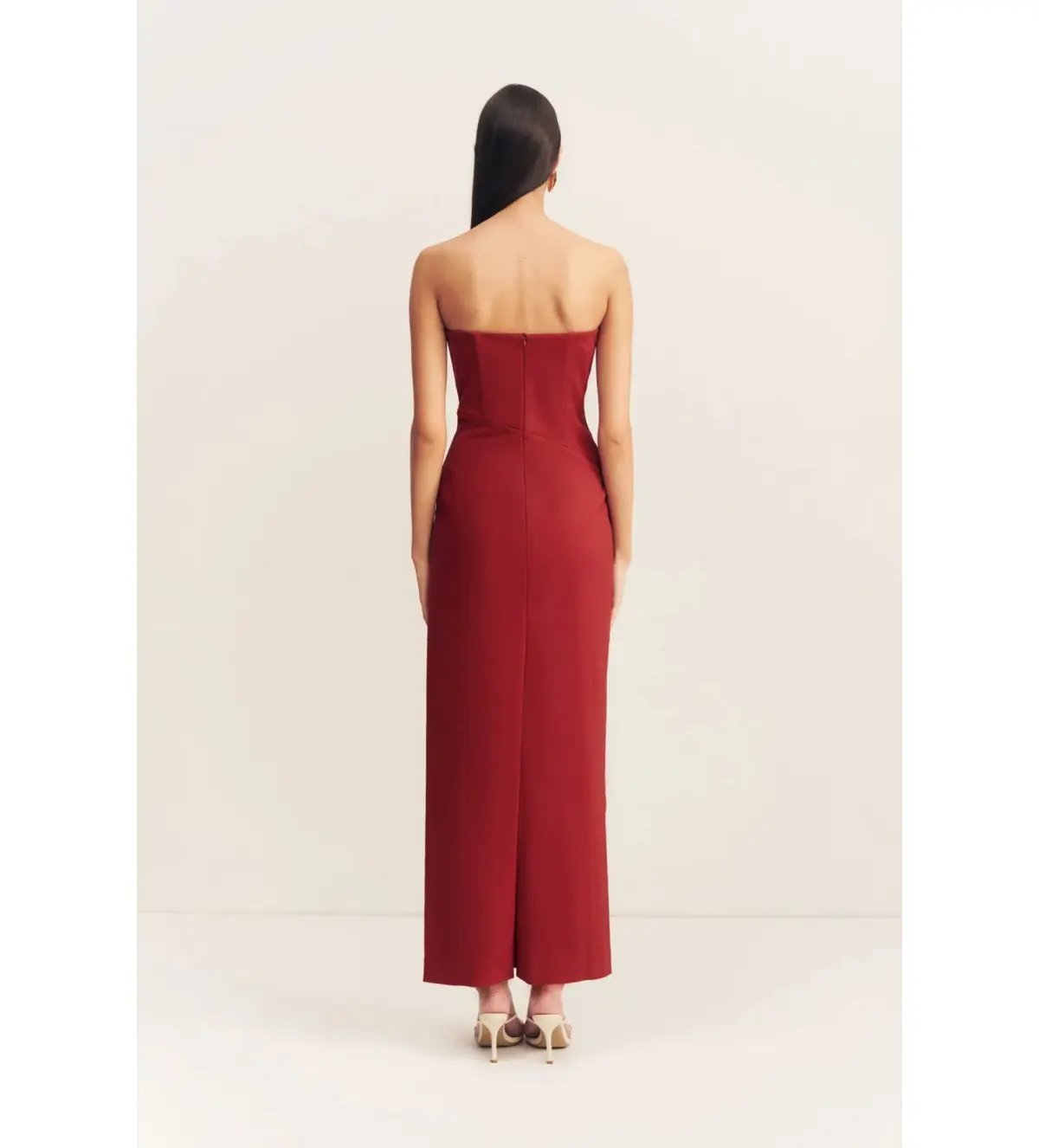 Shona Joy Lani Corset Maxi Dress in Red Dahlia Size AU 10 photo 4