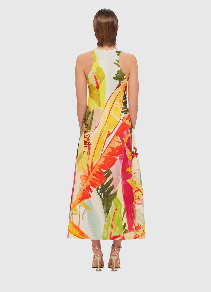 Leo Lin Giselle Racer Neck Midi Dress - Rainforest Print photo 2