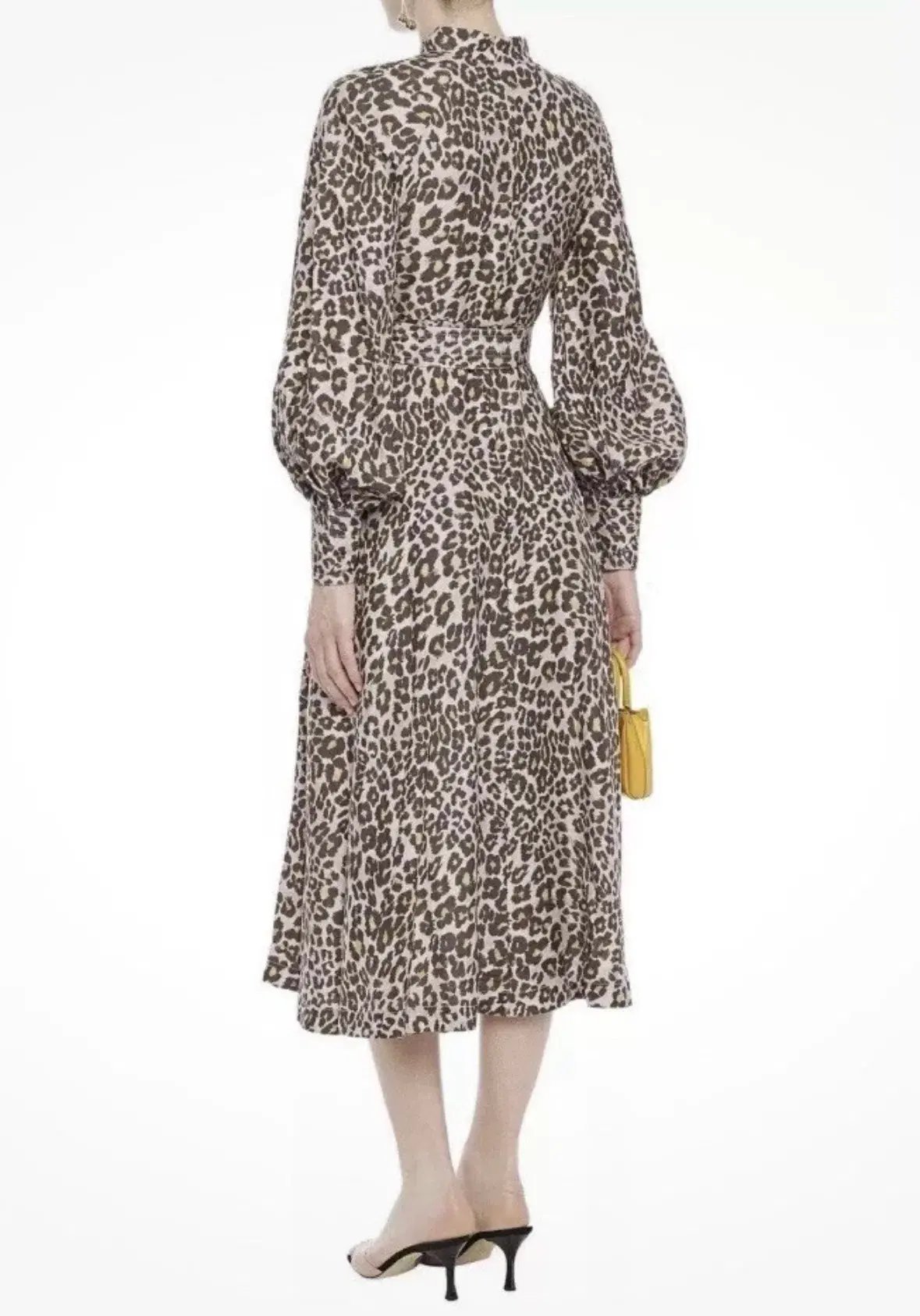 Zimmermann Sabotage Button Up Midi Dress Soft Leopard Size AU 8 photo 5