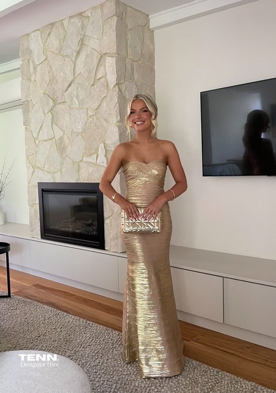 Hervé Léger The Sara gown -  Gold Foil photo 4