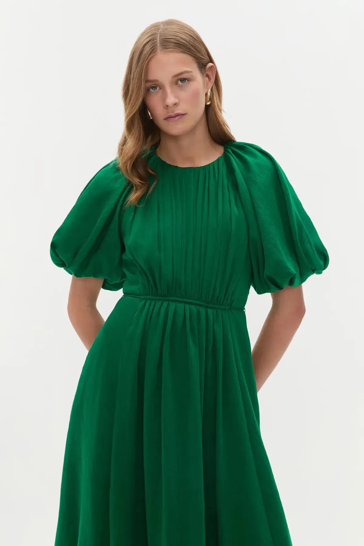 Aje Alma Midi Dress Emerald Sapphire Size 8 photo 3