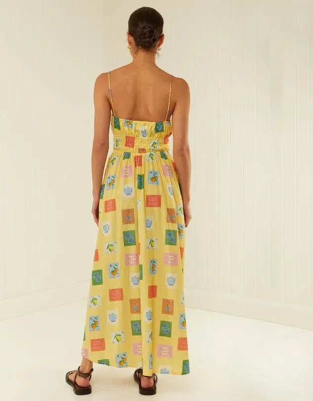 Palm Noosa West Dress Yellow Multi Size 12 photo 3