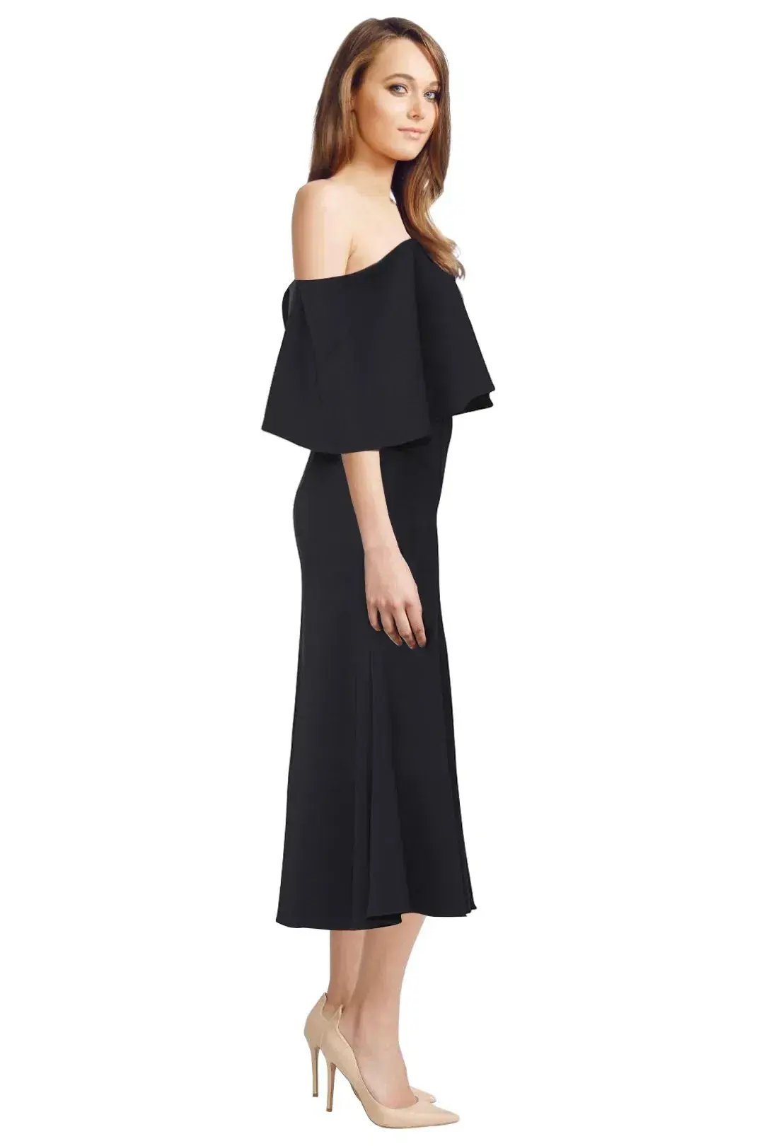 Camilla and Marc Bridal Off Shoulder Dress Navy Size 6 photo 2
