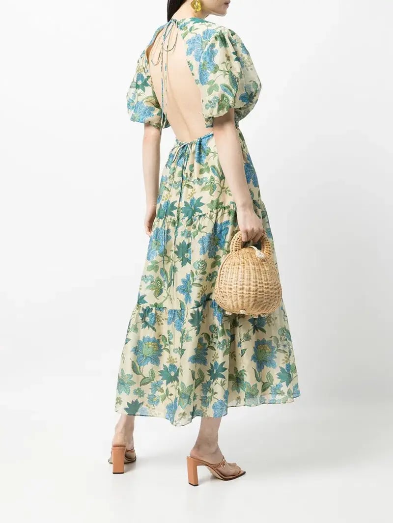 Sir the Label Celia Open Back Midi Dress Floral Size 6 photo 2