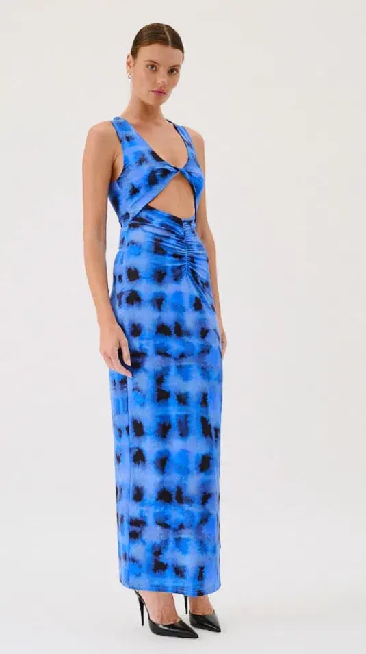 Suboo Shibori Sleeveless Reversible Twist Front Maxi Dress Blue Size S / AU 8 photo 4
