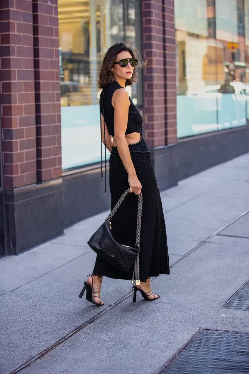 Aje Arp Cut Out Knit Midi Dress Black Size XS/Au 6 photo 4