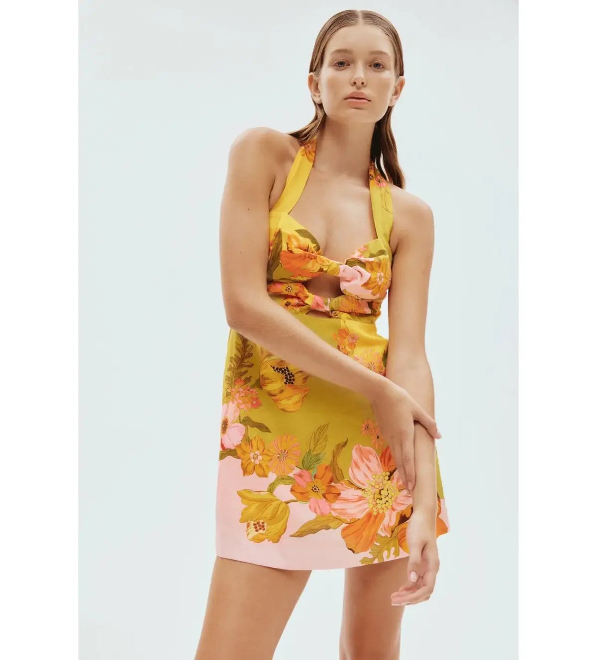 Alemais Silas Mini Halter Neck Mini Dress Floral Size AU 10 photo 4