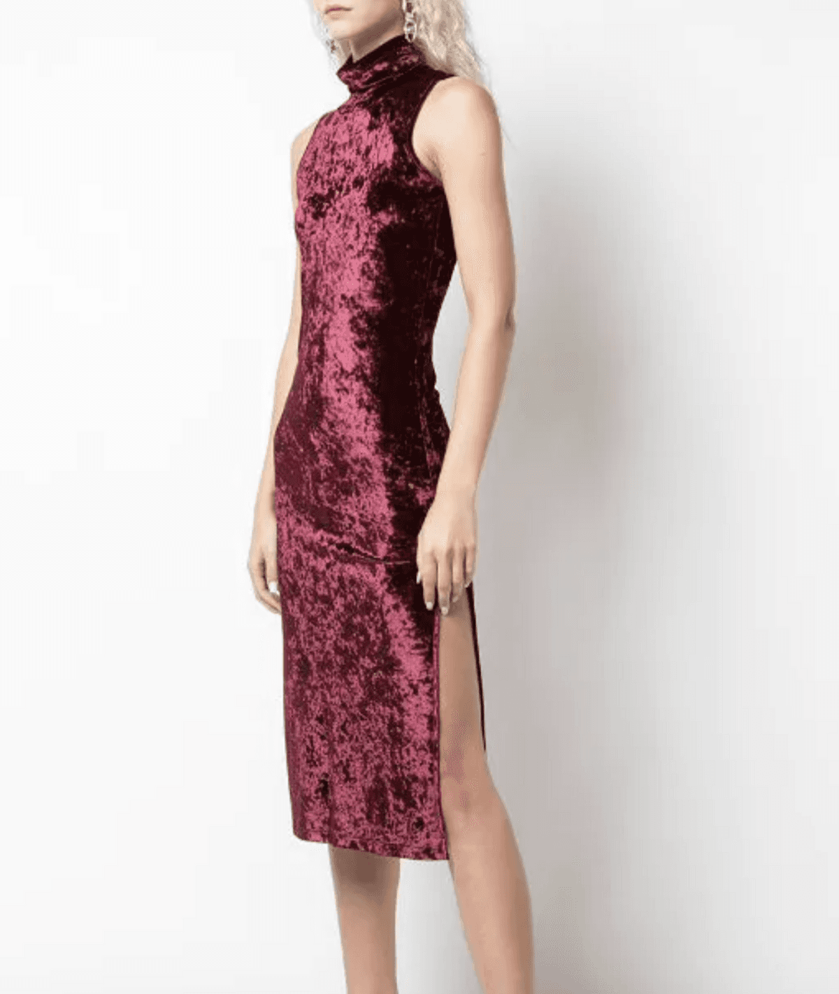 "Caroline Constas" Velvet mock neck dress, burgundy, size 10, RRP $677 photo 2