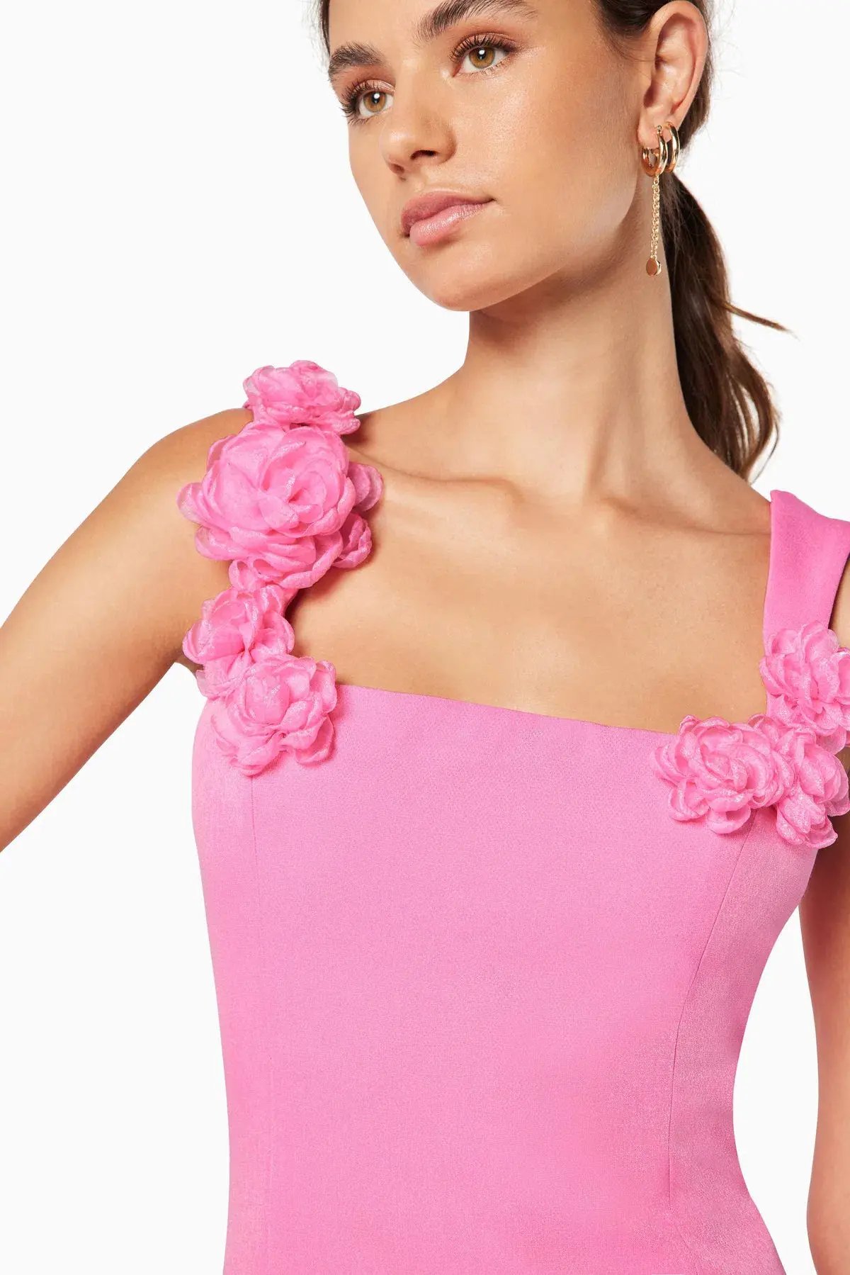 Elliatt Trompe 3D Floral Mini Dress Pink Size 14 photo 2