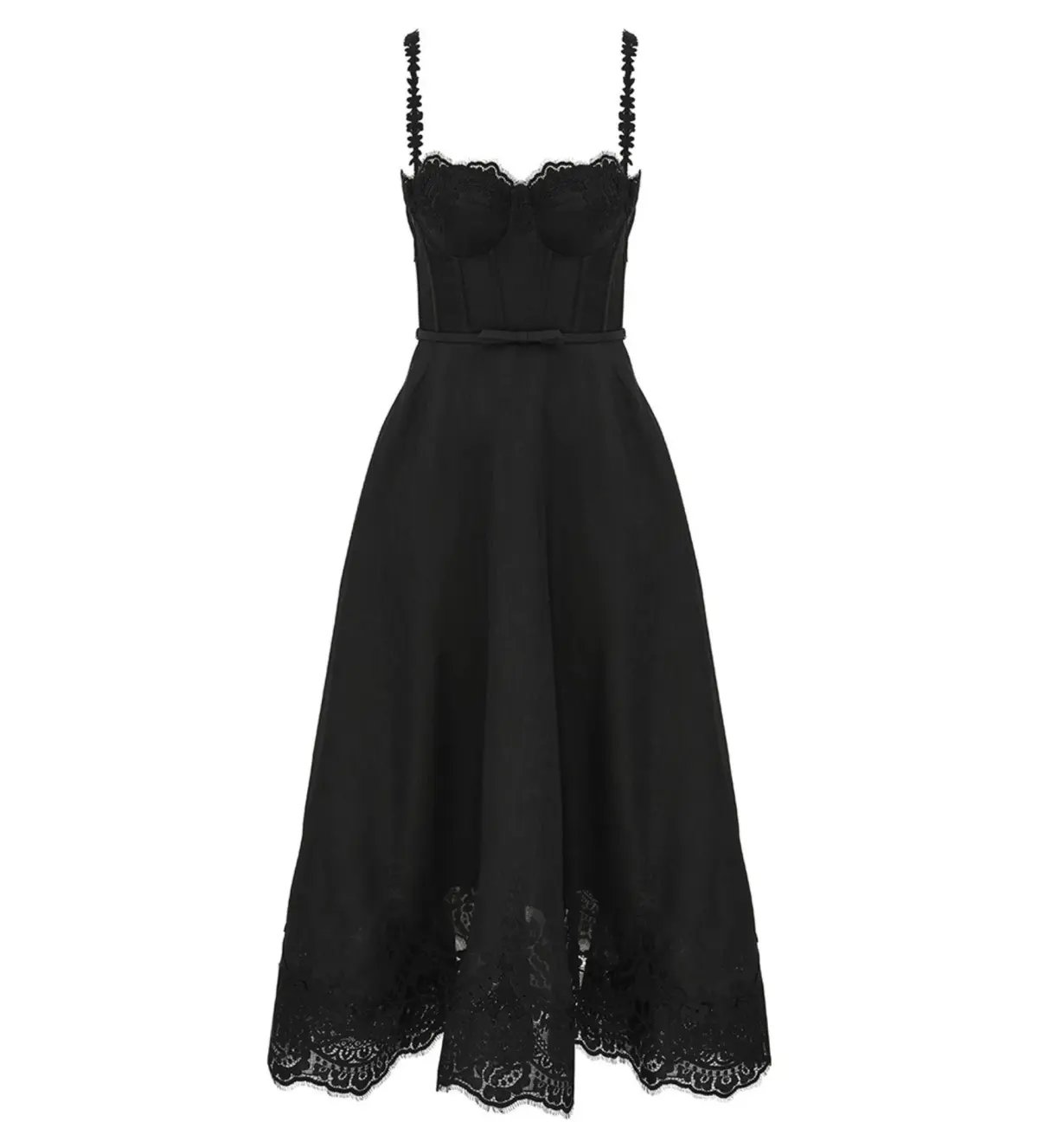 Zimmermann Hypnotic Lace Trim Gown Black Size 1 AU 10 photo 6