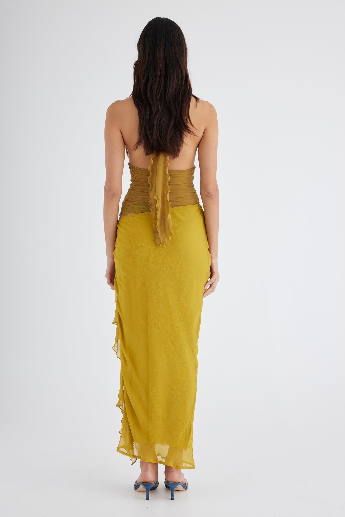 BENNI PENELOPE HALTER MAXI DRESS - WASABI photo 3