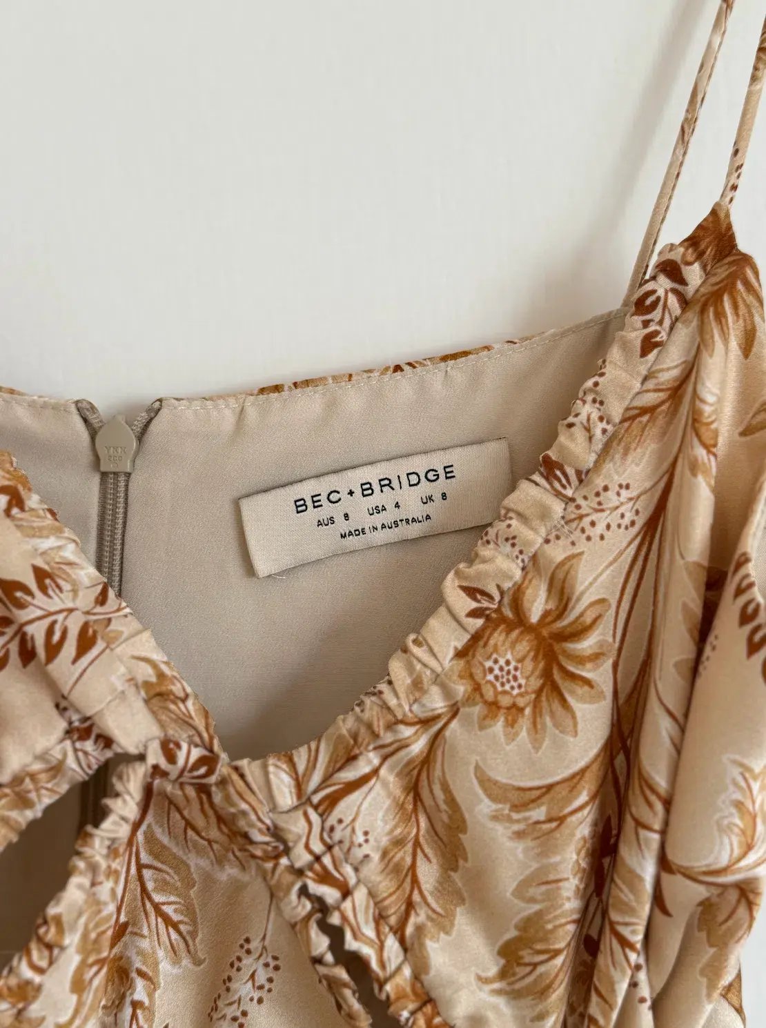 Bec & Bridge Fleetwood Midi Dress Cream Floral Size 8 photo 10