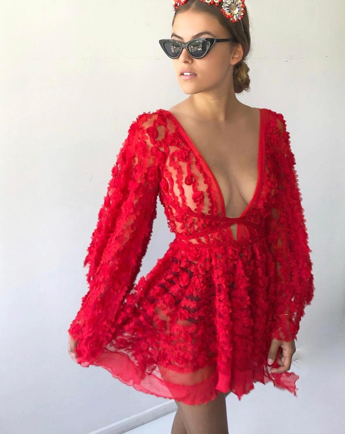 Judy Copley Couture Red Poppy Dress Size 6 photo 2
