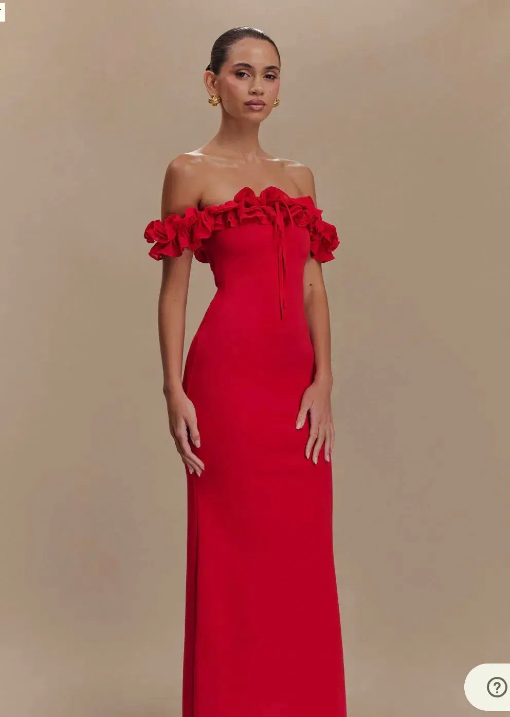 Nova - Ruffle Off Shoulder Maxi Dress - Ruby photo 4