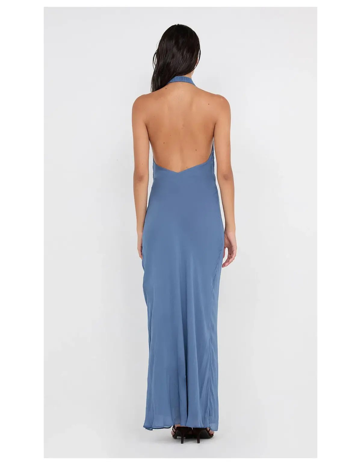 Bec & Bridge Soneva Wrap Halter Wrap Dress Maxi Steel Blue Size 8 AU photo 3