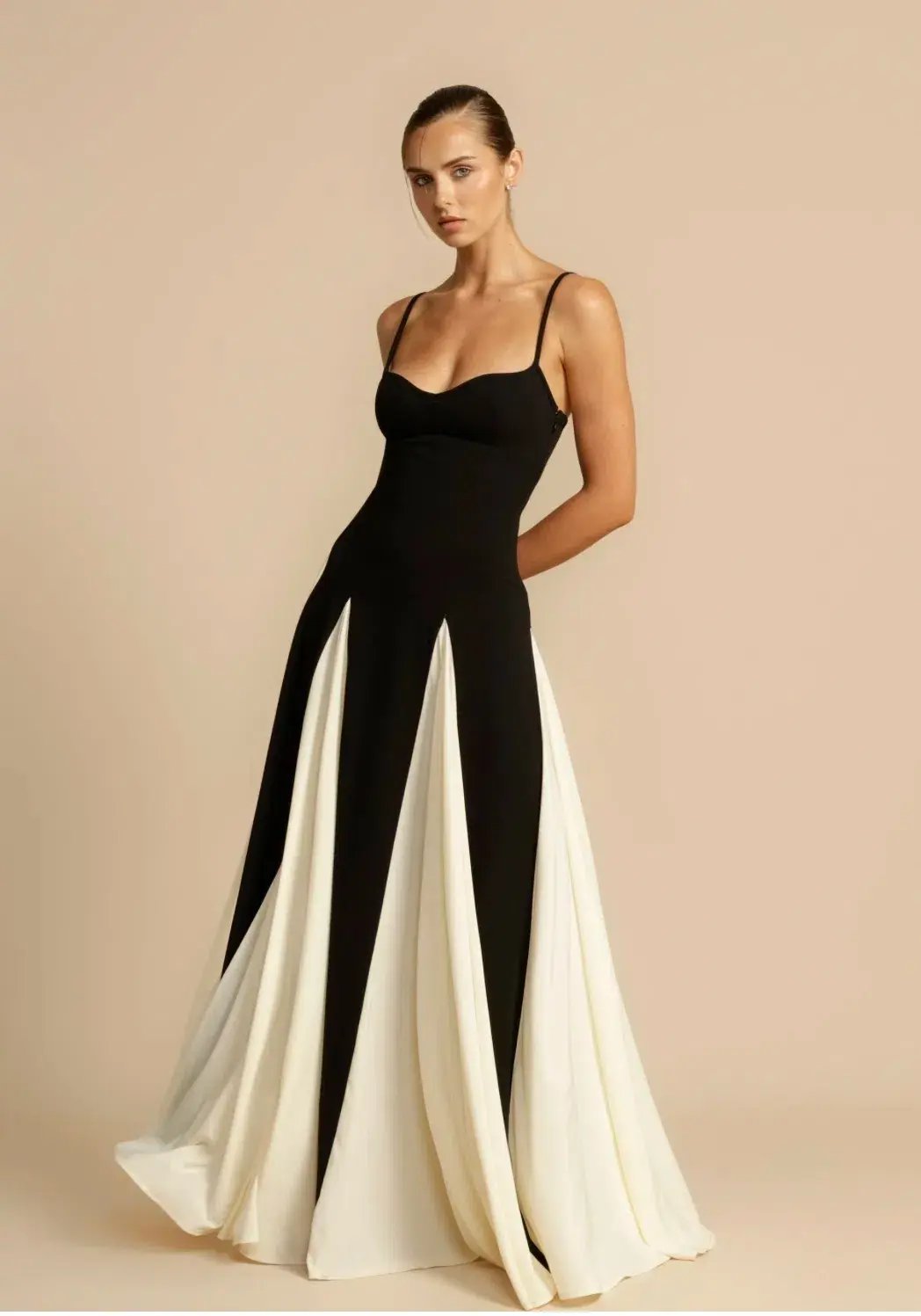 Arcina Ori Paloma Maxi Dress in Black/Cream Size M / AU 10 photo 2