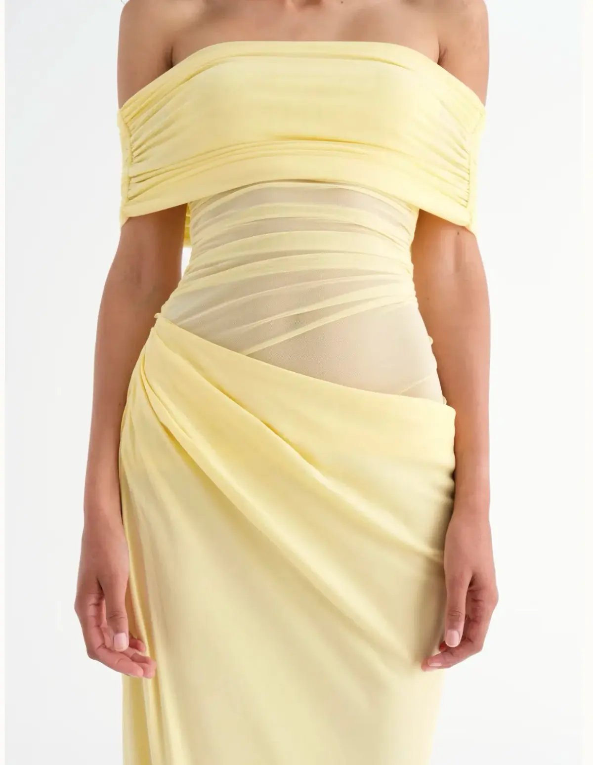 Benni Nico off Shoulder Maxi Dress in Butter Size 8 photo 5
