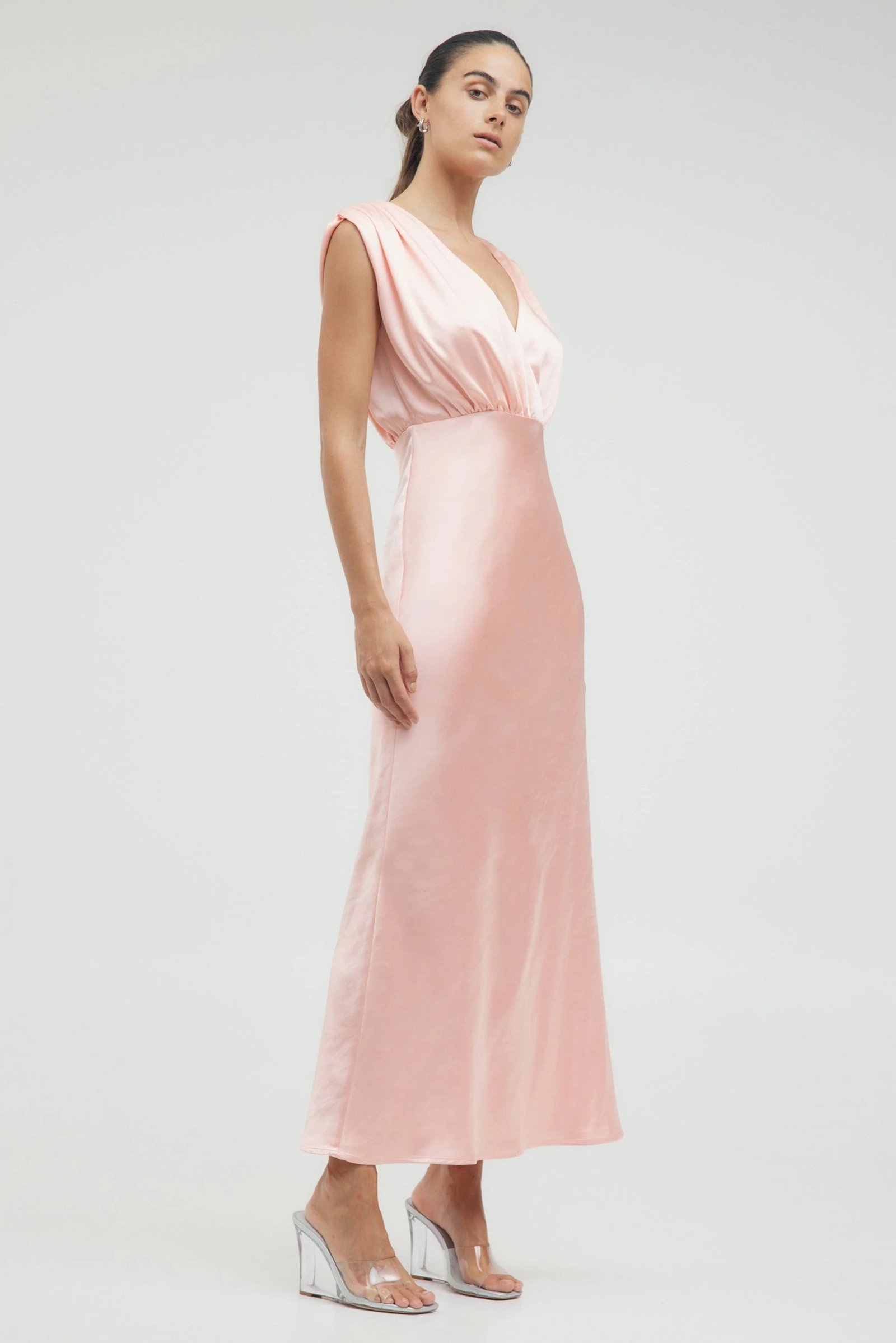 THIRD FORM SATIN CROSS OVER GATHER DRESS - FAIRY FLOSS photo 4