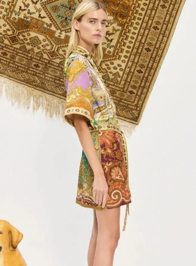 Alemais Clemenza Spliced Mini Dress Multicolour Size 16 photo 3