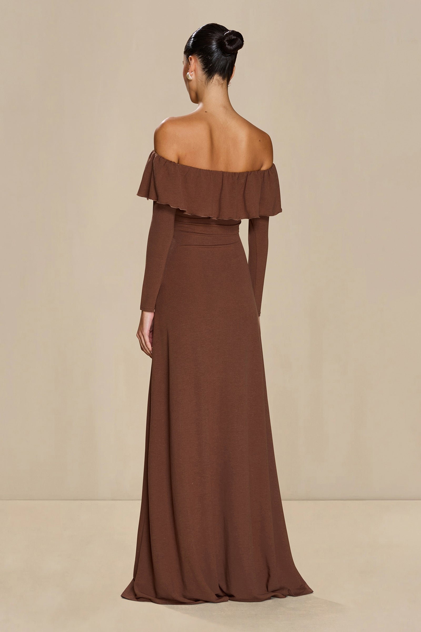 SONYA ARIA RUFFLE DRESS - ESPRESSO photo 6