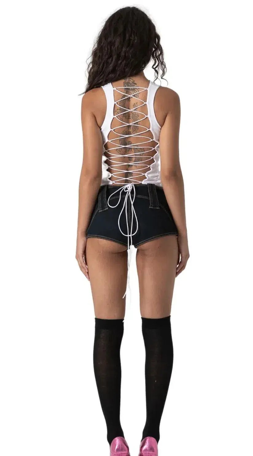 Bye Bambi Yurah Singlet in White Size 8/S photo 3