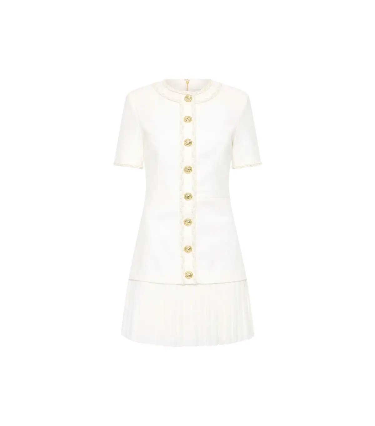 Rebecca Vallance The Clarisse Button Mini Dress White Size AU 10 photo 4