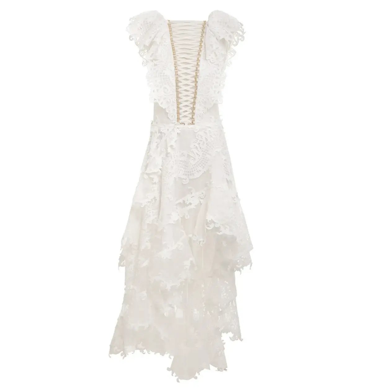 Zimmermann Coaster Corset Laced Gown In Ivory Size 0 / AU 8 photo 3