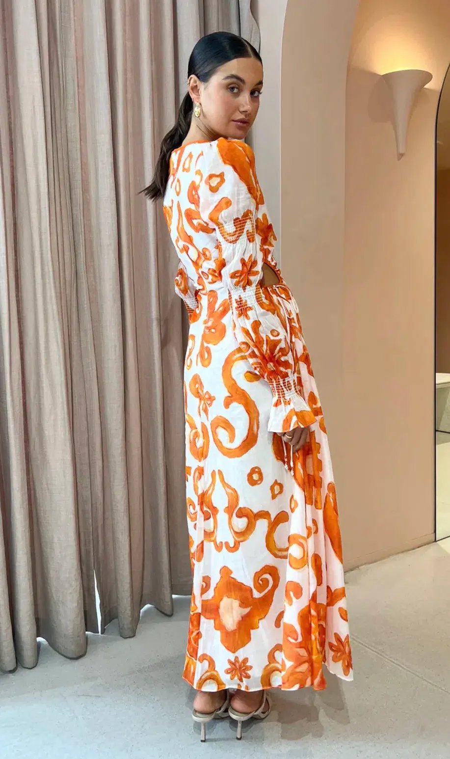 Kate Ford Elis Cut Out Gown Print Size 8 photo 4