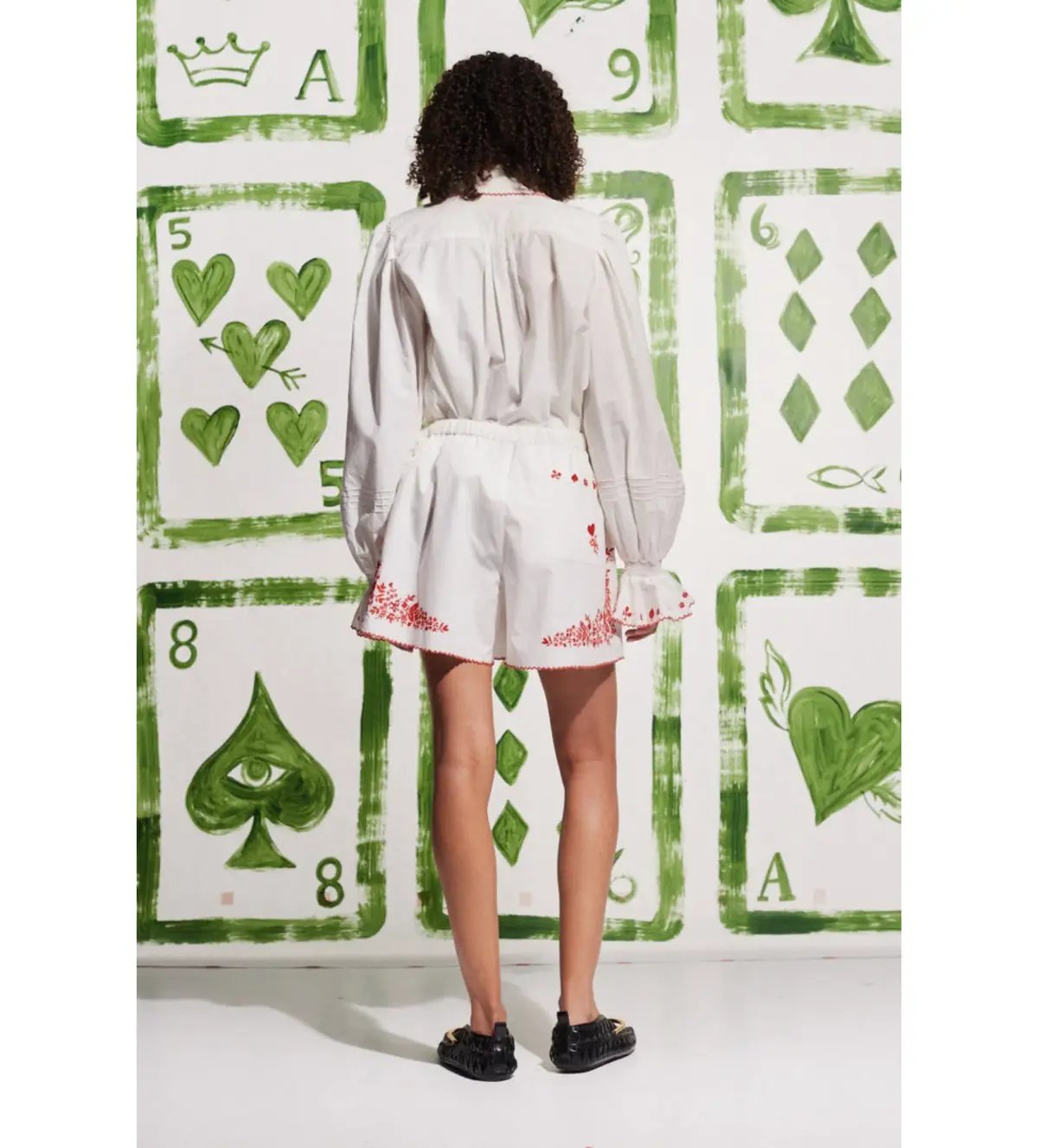 Alemais Hearts Embroidered Shirt and Short Set White Size AU 16 photo 3