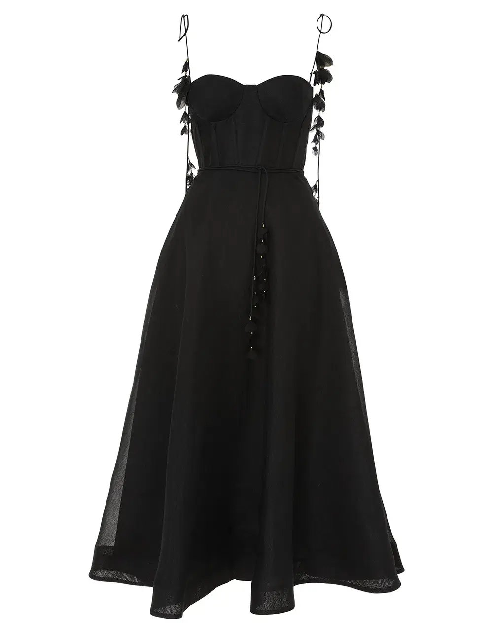 Zimmermann Natura Midi Corset Dress in Black Size 2 / AU 12 photo 4