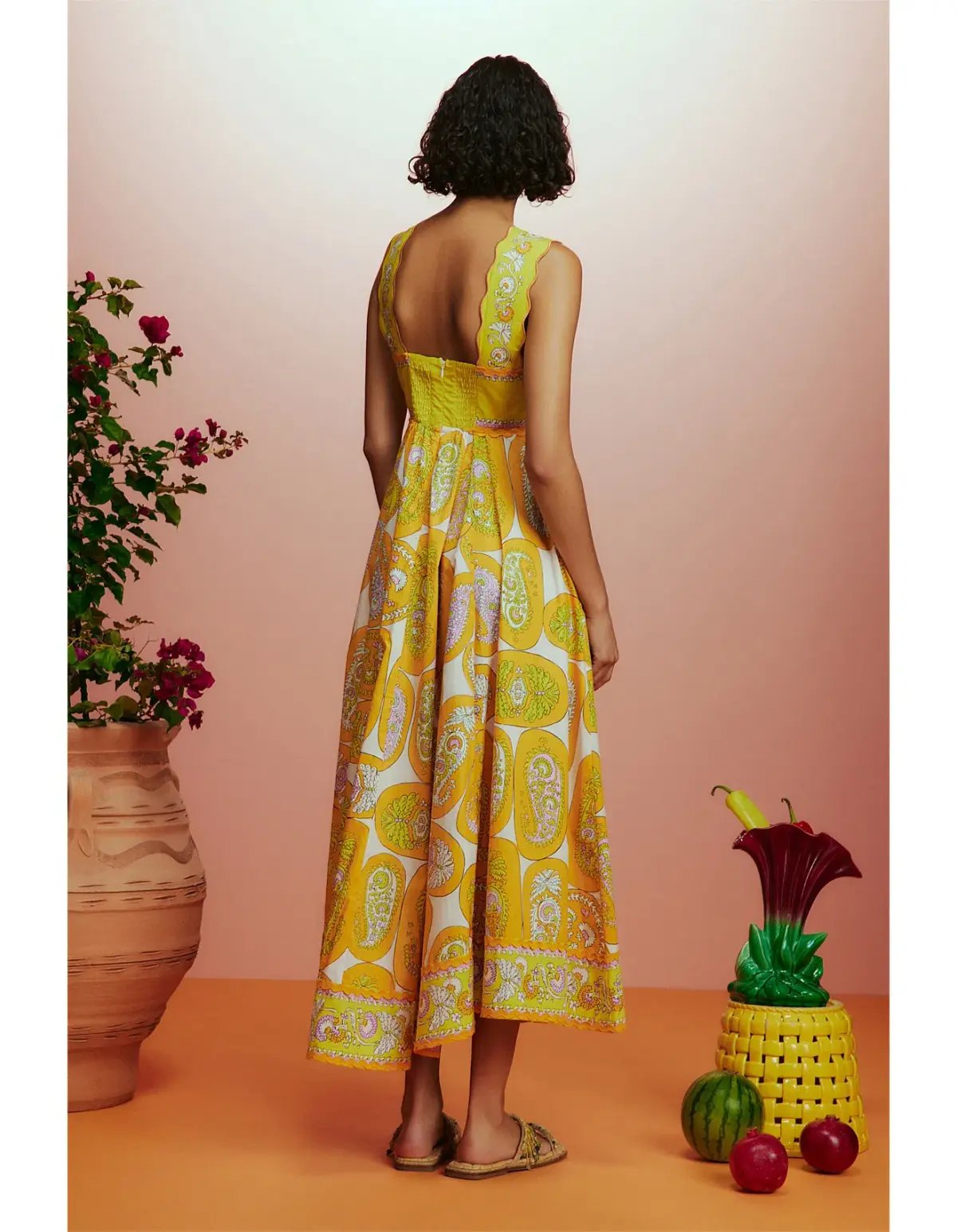 Alemais Diana Summer Dress Yellow Print Size AU 8 photo 3