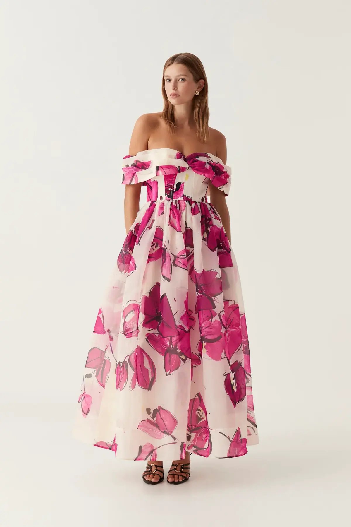 Aje Cordelia Corseted Maxi Dress Falling Florals Size 14 photo 2