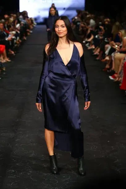 Dion Lee Silk Contour Tie Dress Navy Size 6 photo 4