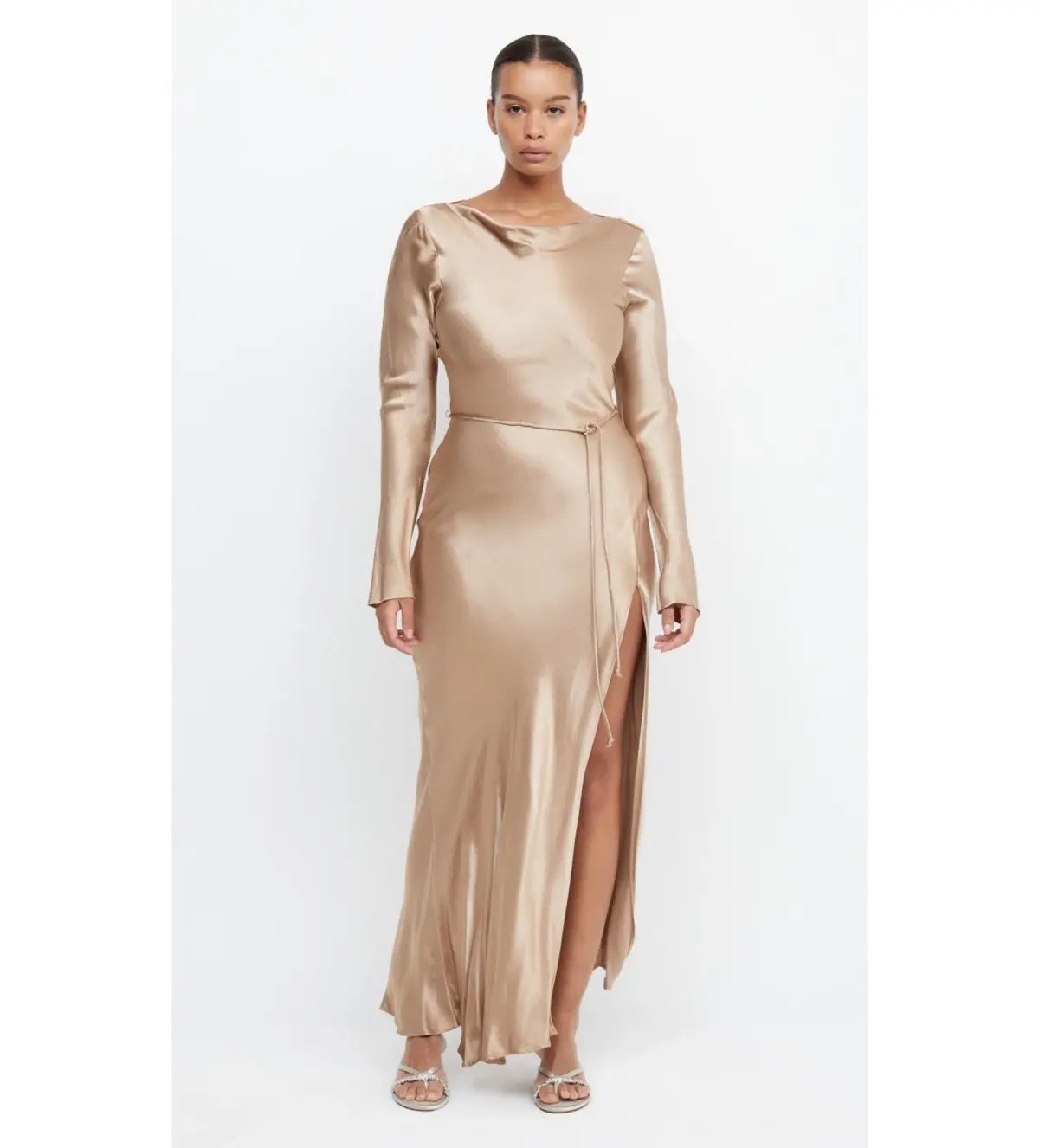 Bec & Bridge Moon Dance Long Sleeve Maxi Dress Golden Size 8 photo 4