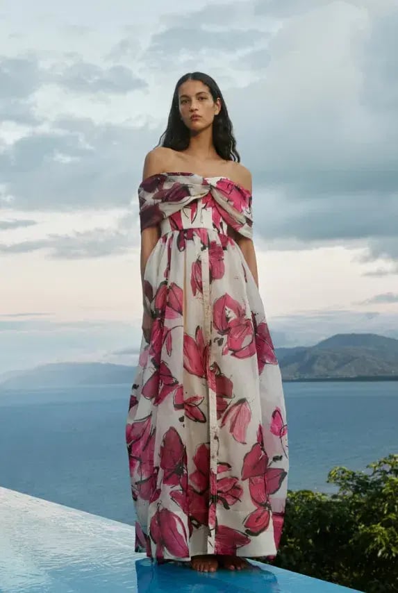 AJE Cordelia Corsetted Maxi Dress Falling Floral Size 14 photo 3
