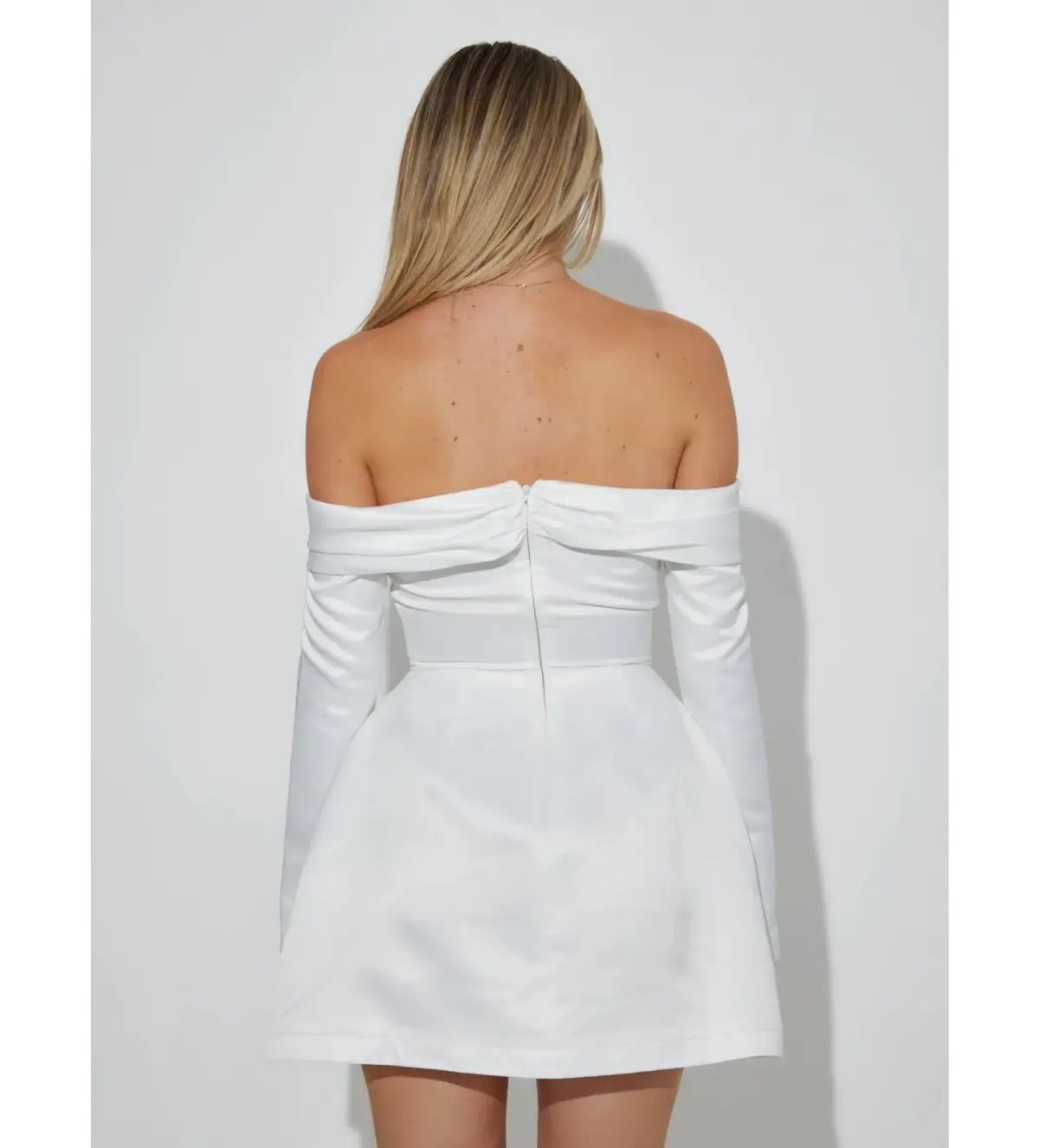 Odd Muse The Ultimate Muse Satin Bardot Mini Dress White Size S / AU 8 photo 3