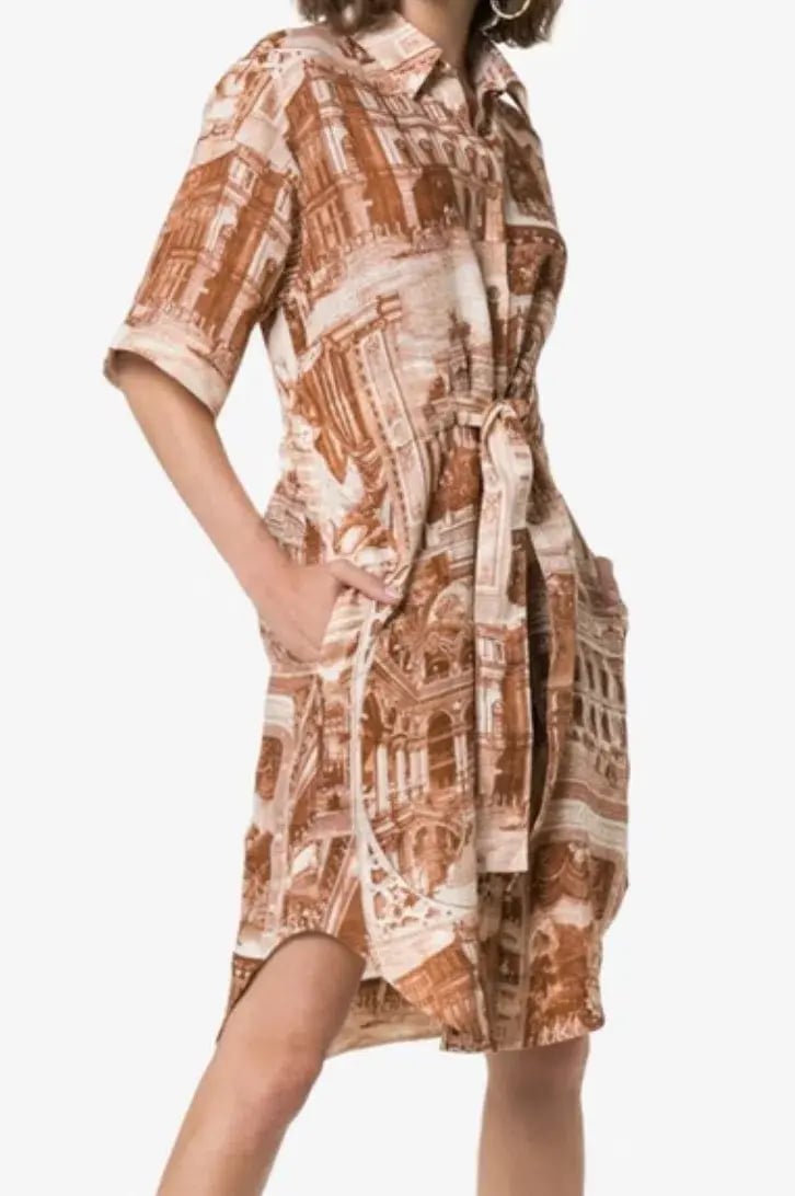 Acne Studios Della Theatre Print Linen Dress, Size 34 (AU 8) photo 3