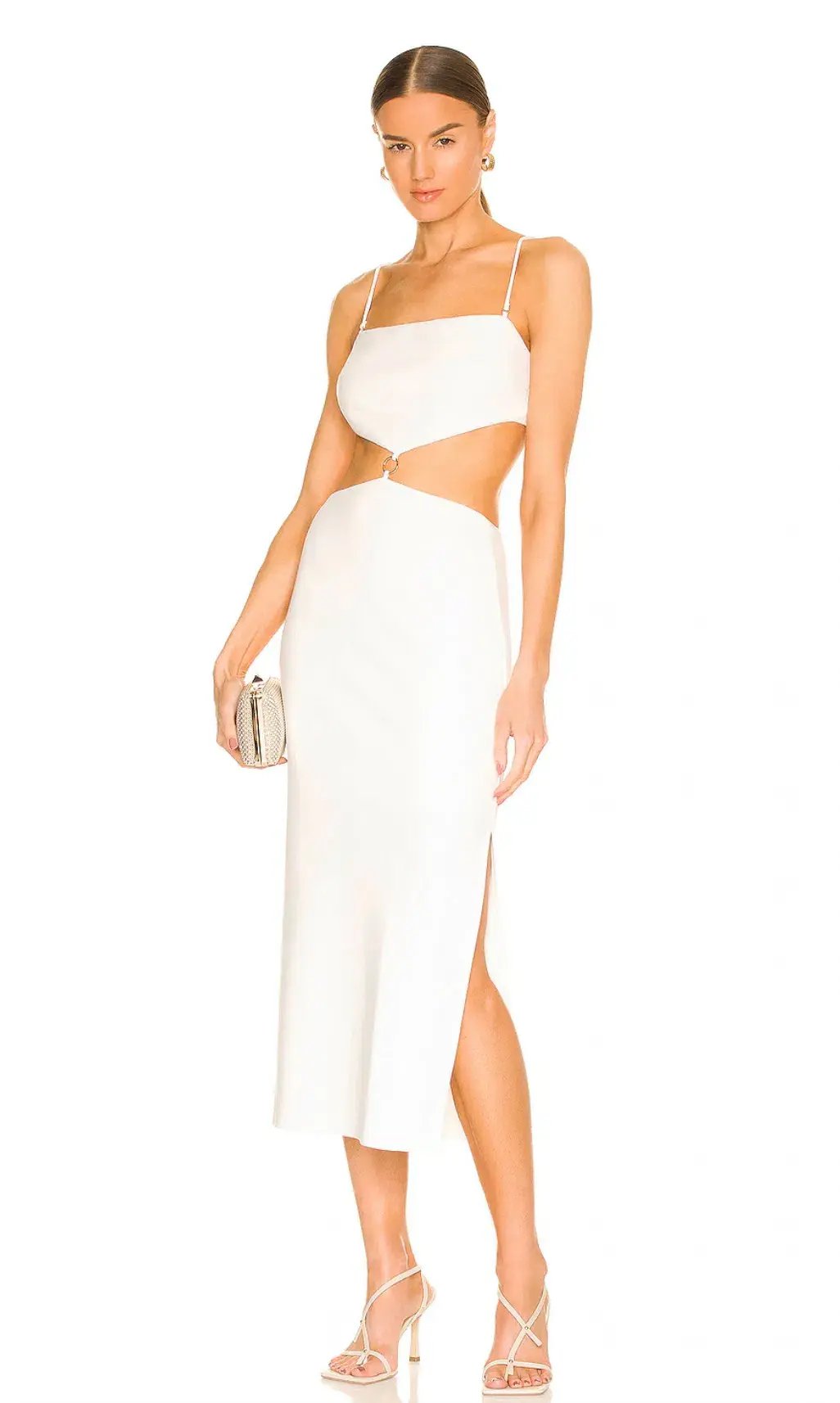Bec and Bridge Alba Cut Out Midi Dress White Size 8 photo 3
