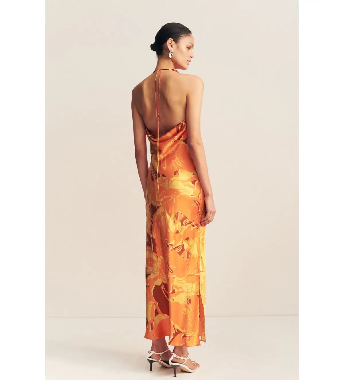 Shona Joy Chara Silk Tie Maxi Dress Chara Print Size 10 photo 2