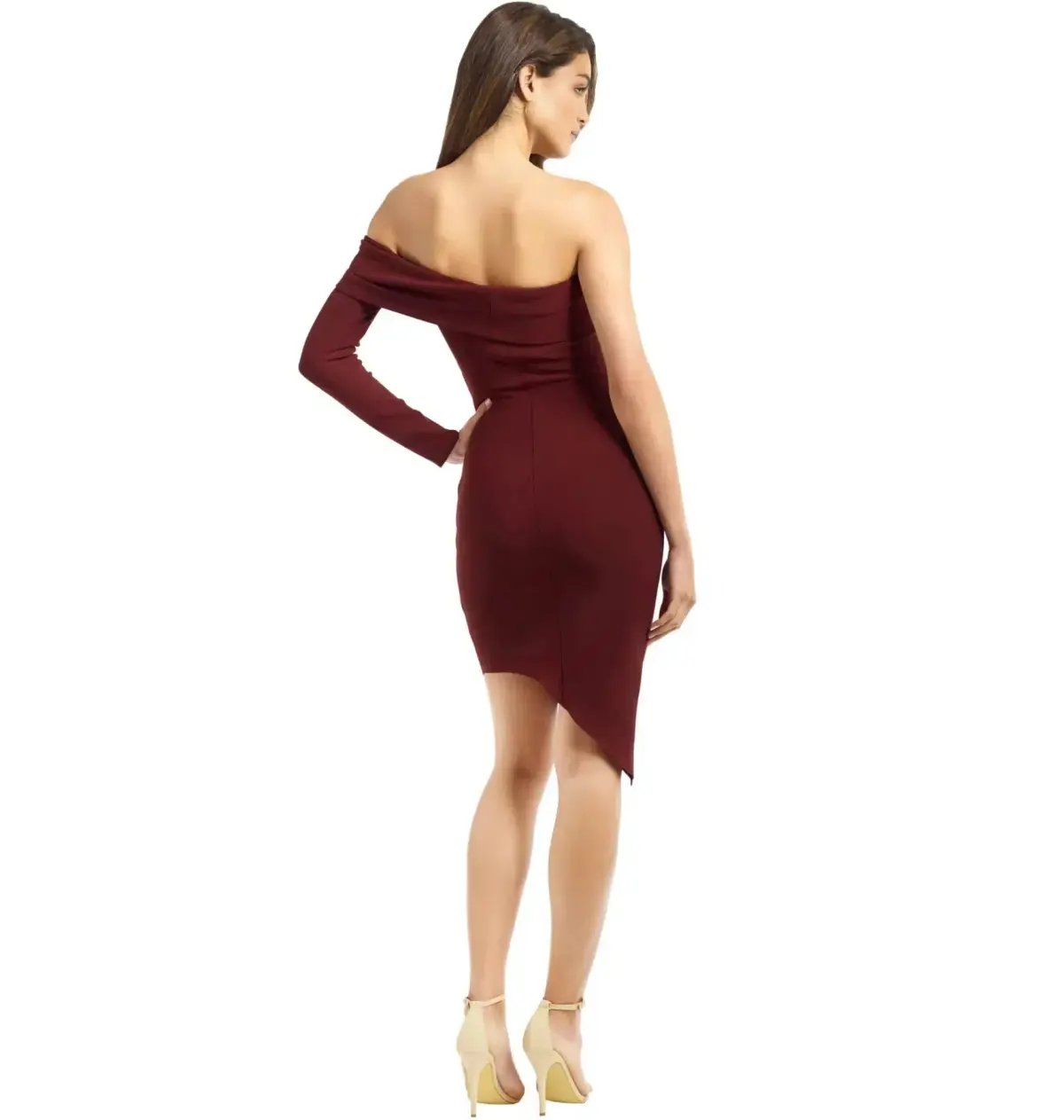 Bec & Bridge Love Ruler Asymmetrical Dress Burgundy Size AU 10 photo 3