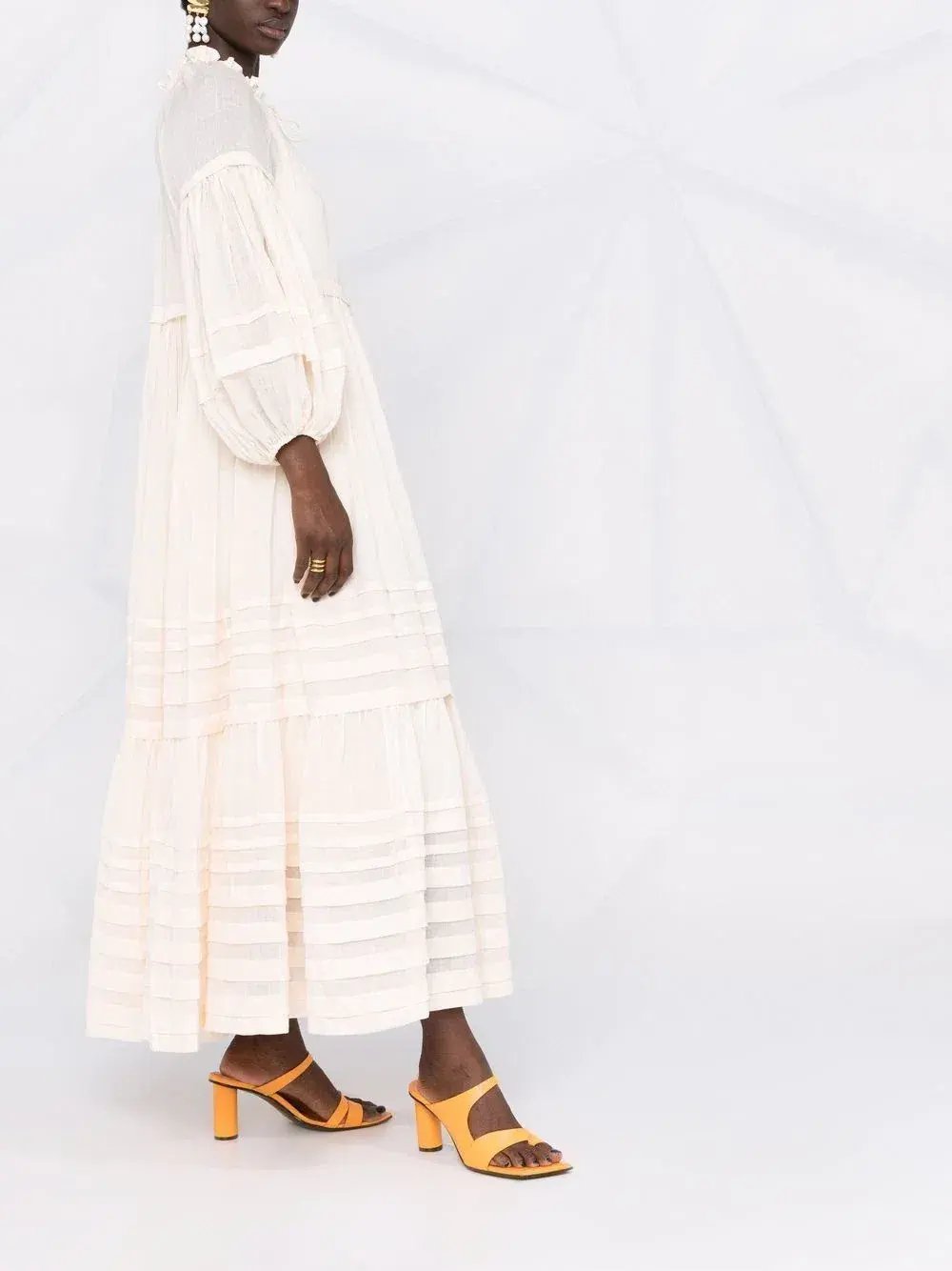 Zimmermann Moonshine Tuck Midi Dress Cream Size 1 / AU 10 photo 2