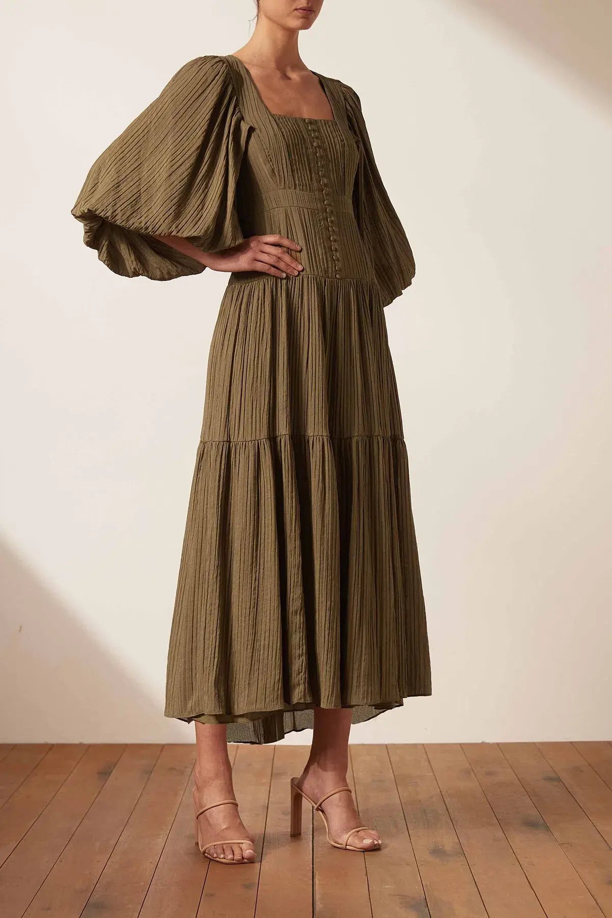 Shona Joy Mila Square Neck Midi Dress Size 6 photo 2